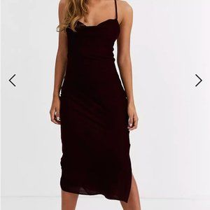 ASOS DESIGN cami midi slip velvet dress